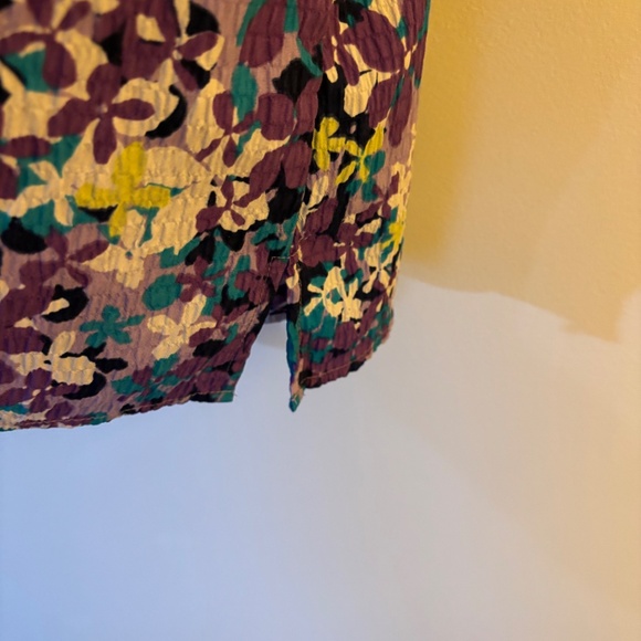 Ladies Alia blouse XL multicolor poplin‎ cotton blend crinkle floral vacation - Picture 6 of 8